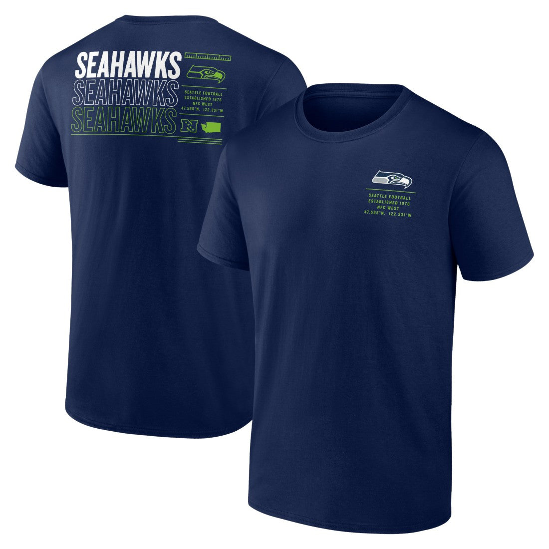 Seattle Seahawks Repeat Stats T-Shirt - College Navy - Fanatics