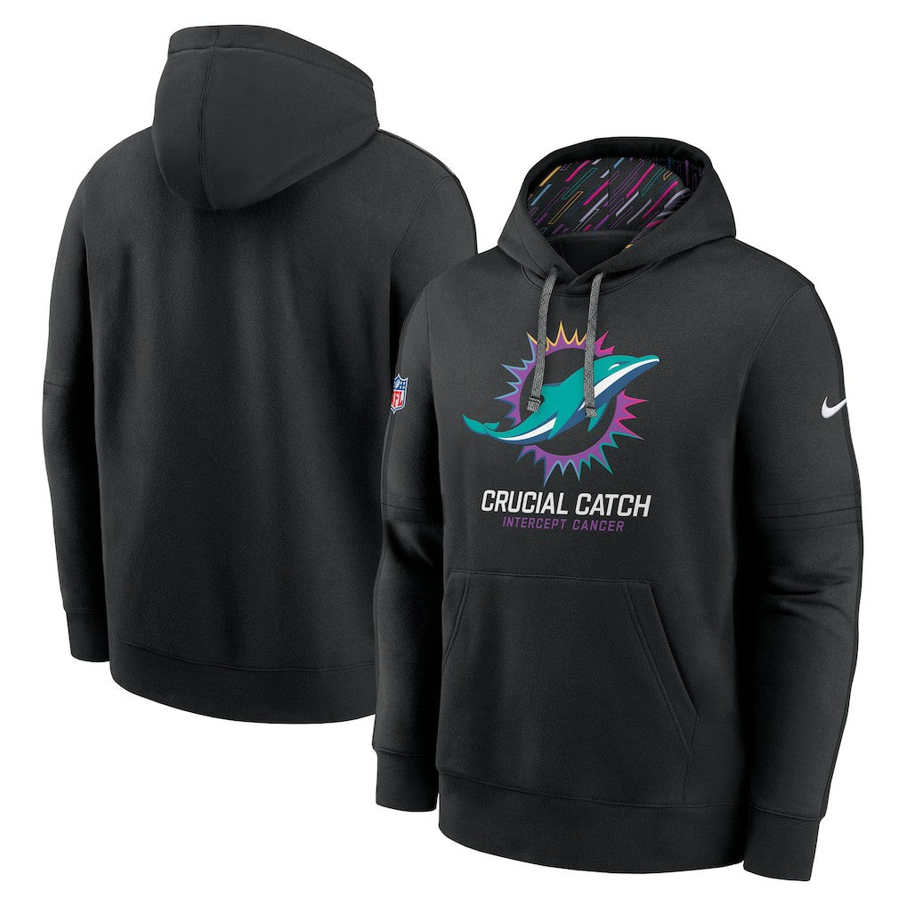 Miami Dolphins 2024 NFL Crucial Catch Club Pullover Hoodie - Black - Nike