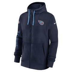 Tennessee Titans 2024 Sideline Club Full-Zip Hoodie - Navy - Nike