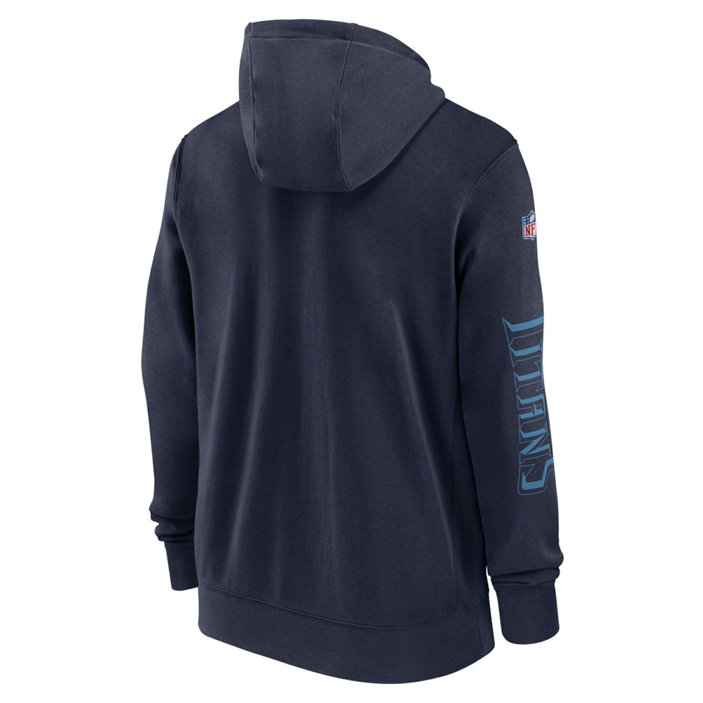 Tennessee Titans 2024 Sideline Club Full-Zip Hoodie - Navy - Nike