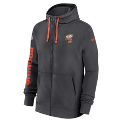 Cleveland Browns 2024 Sideline Club Full-Zip Hoodie - Anthracite - Nike