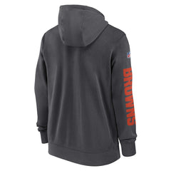 Cleveland Browns 2024 Sideline Club Full-Zip Hoodie - Anthracite - Nike