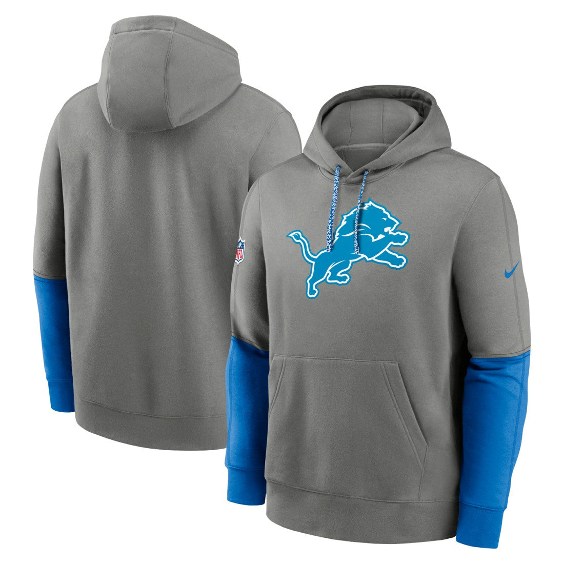 Detroit Lions 2024 Sideline Club Pullover Hoodie - Gray - Nike