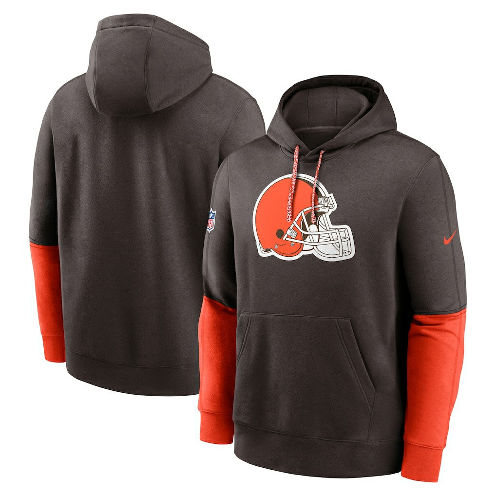 Cleveland Browns 2024 Sideline Club Pullover Hoodie - Brown - Nike