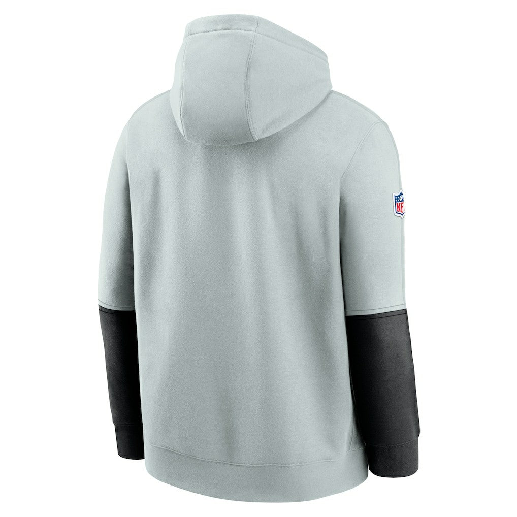 Las Vegas Raiders 2024 Sideline Club Pullover Hoodie - Silver - Nike