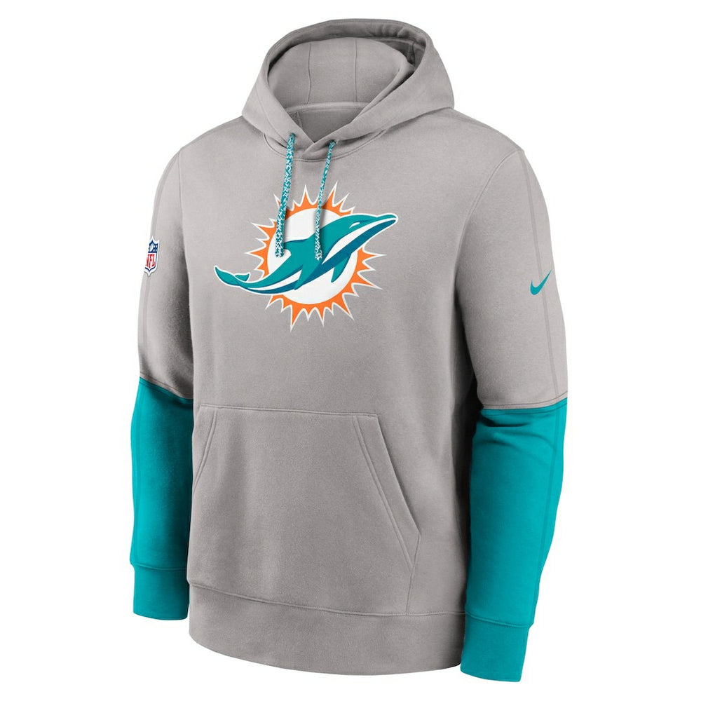 Miami Dolphins 2024 Sideline Club Pullover Hoodie - Gray - Nike