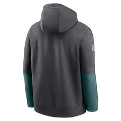 Philadelphia Eagles 2024 Sideline Club Pullover Hoodie - Anthracite - Nike