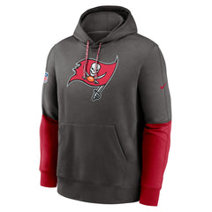 Tampa Bay Buccaneers 2024 Sideline Club Pullover Hoodie - Pewter - Nike