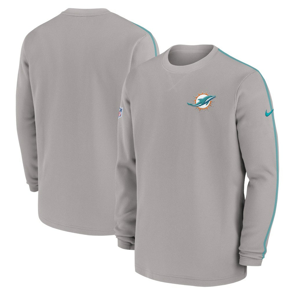 Miami Dolphins 2024 Sideline Coaches Long Sleeve Top - Gray - Nike