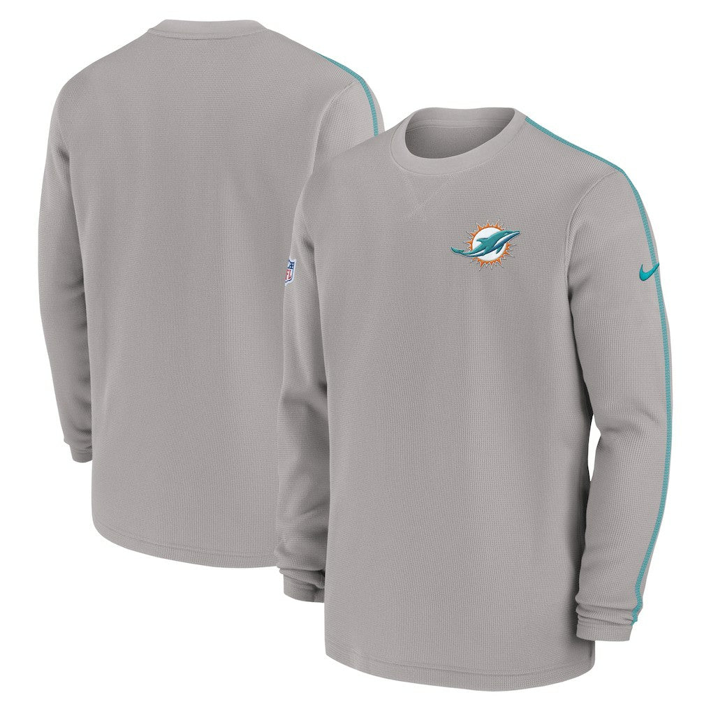Miami Dolphins 2024 Sideline Coaches Long Sleeve Top - Gray - Nike