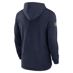 Seattle Seahawks 2024/25 Sideline Performance Long Sleeve Hoodie T-Shirt - College Navy - Nike