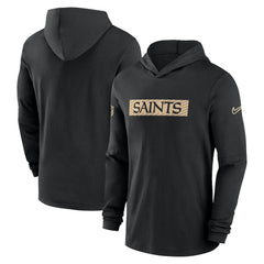New Orleans Saints 2024/25 Sideline Performance Long Sleeve Hoodie T-Shirt - Black - Nike