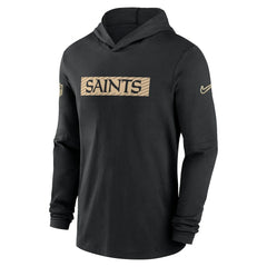 New Orleans Saints 2024/25 Sideline Performance Long Sleeve Hoodie T-Shirt - Black - Nike