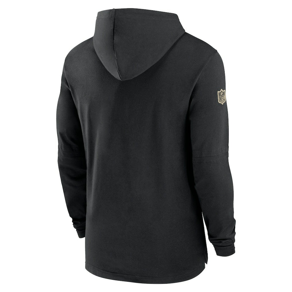 New Orleans Saints 2024/25 Sideline Performance Long Sleeve Hoodie T-Shirt - Black - Nike
