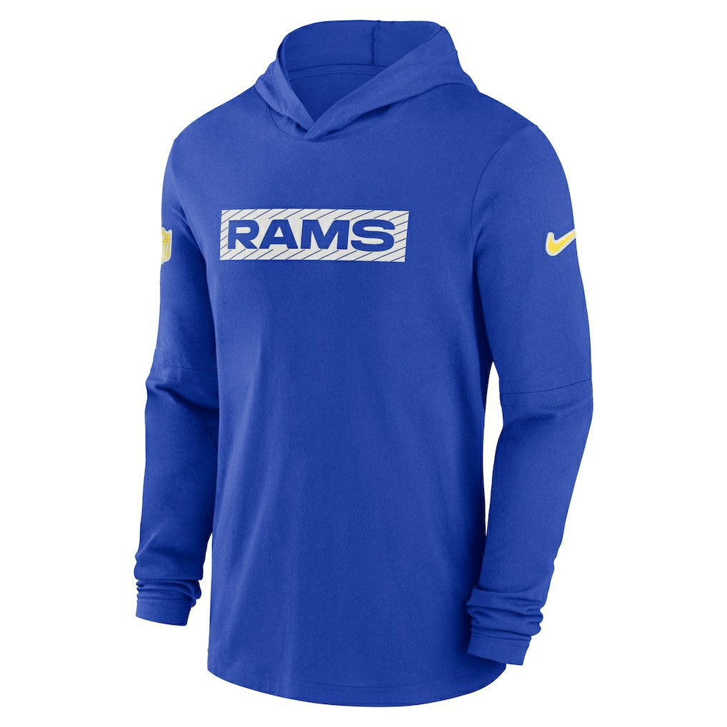 Los Angeles Rams 2024/25 Sideline Performance Long Sleeve Hoodie T-Shirt - Royal - Nike