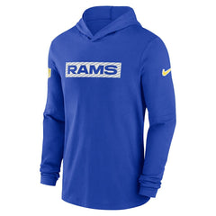 Los Angeles Rams 2024/25 Sideline Performance Long Sleeve Hoodie T-Shirt - Royal - Nike