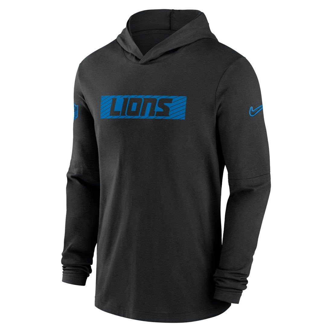 Detroit Lions 2024/25 Sideline Performance Long Sleeve Hoodie T-Shirt - Black - Nike