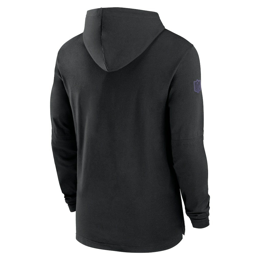 Baltimore Ravens 2024/25 Sideline Performance Long Sleeve Hoodie T-Shirt - Black - Nike