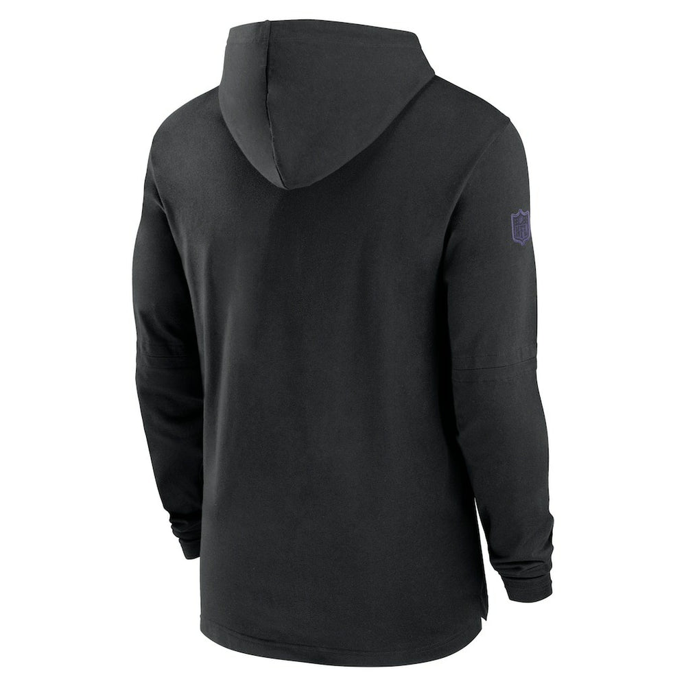 Baltimore Ravens 2024/25 Sideline Performance Long Sleeve Hoodie T-Shirt - Black - Nike