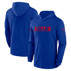 Buffalo Bills 2024/25 Sideline Performance Long Sleeve Hoodie T-Shirt - Royal - Nike