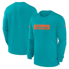 Miami Dolphins Sideline Player Performance Long Sleeve T-Shirt - Aqua - Nike