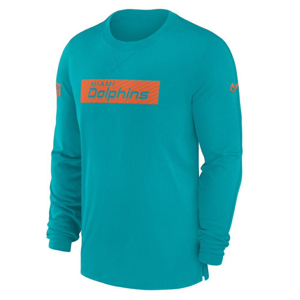 Miami Dolphins Sideline Player Performance Long Sleeve T-Shirt - Aqua - Nike