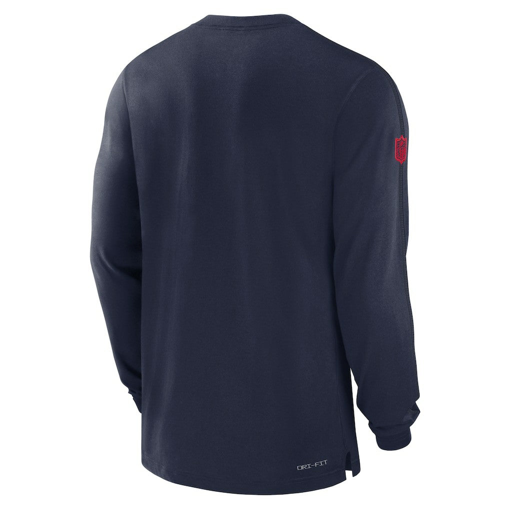 New England Patriots Sideline Player Performance Long Sleeve T-Shirt - Navy - Nike