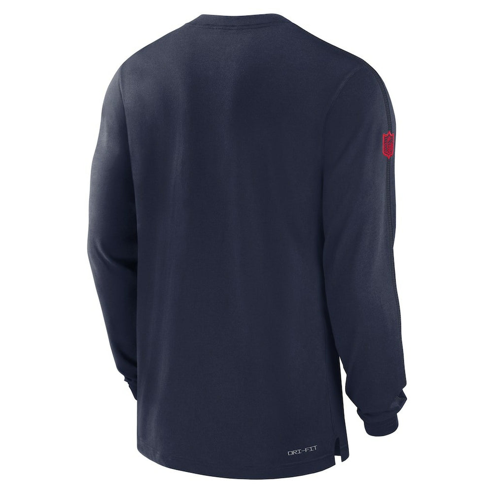 New England Patriots Sideline Player Performance Long Sleeve T-Shirt - Navy - Nike