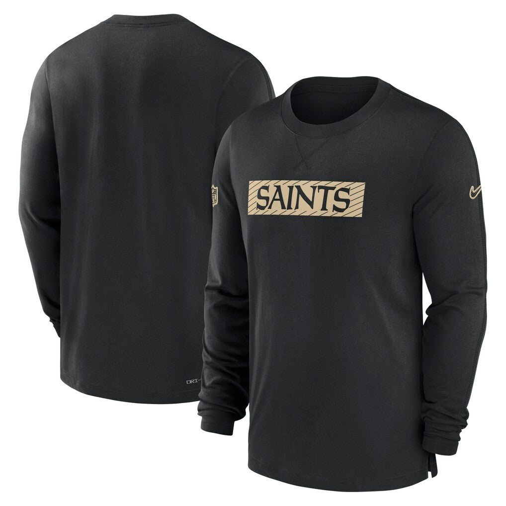 New Orleans Saints Sideline Player Performance Long Sleeve T-Shirt - Black - Nike