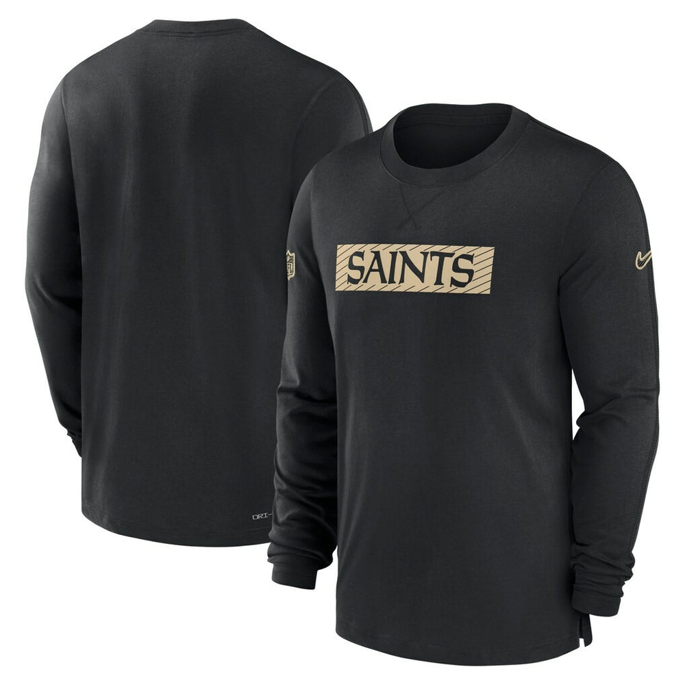 New Orleans Saints Sideline Player Performance Long Sleeve T-Shirt - Black - Nike