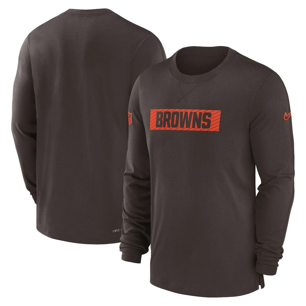 Cleveland Browns Sideline Player Performance Long Sleeve T-Shirt - Brown - Nike