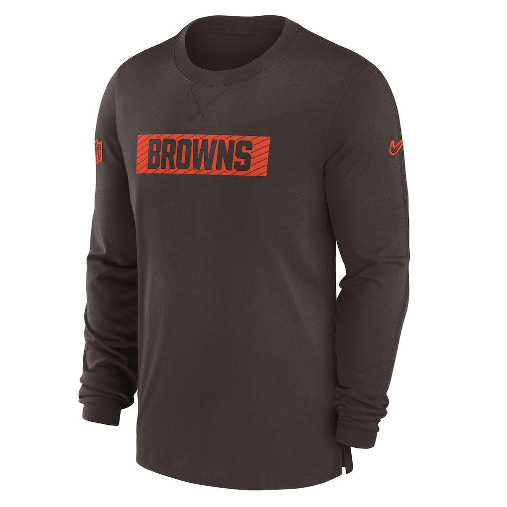 Cleveland Browns Sideline Player Performance Long Sleeve T-Shirt - Brown - Nike