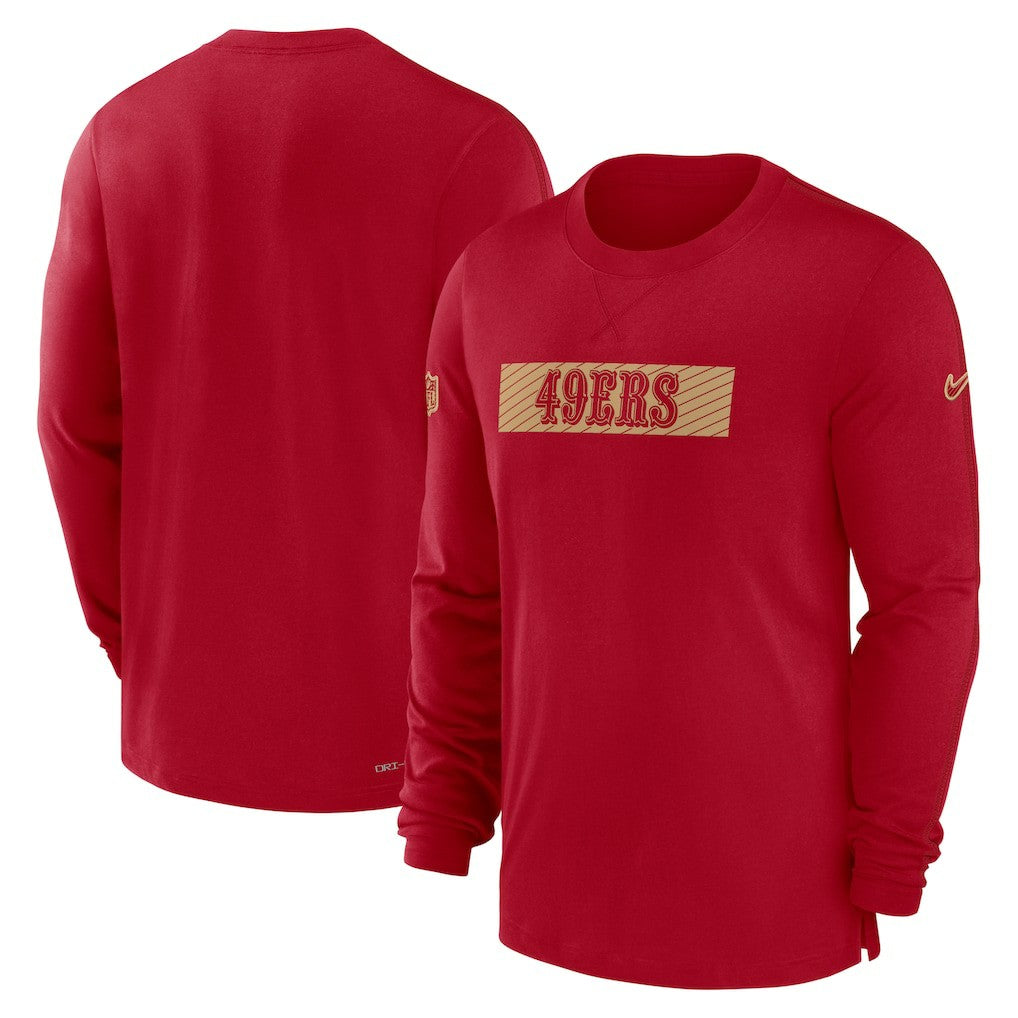 San Francisco 49ers Sideline Player Performance Long Sleeve T-Shirt - Scarlet - Nike