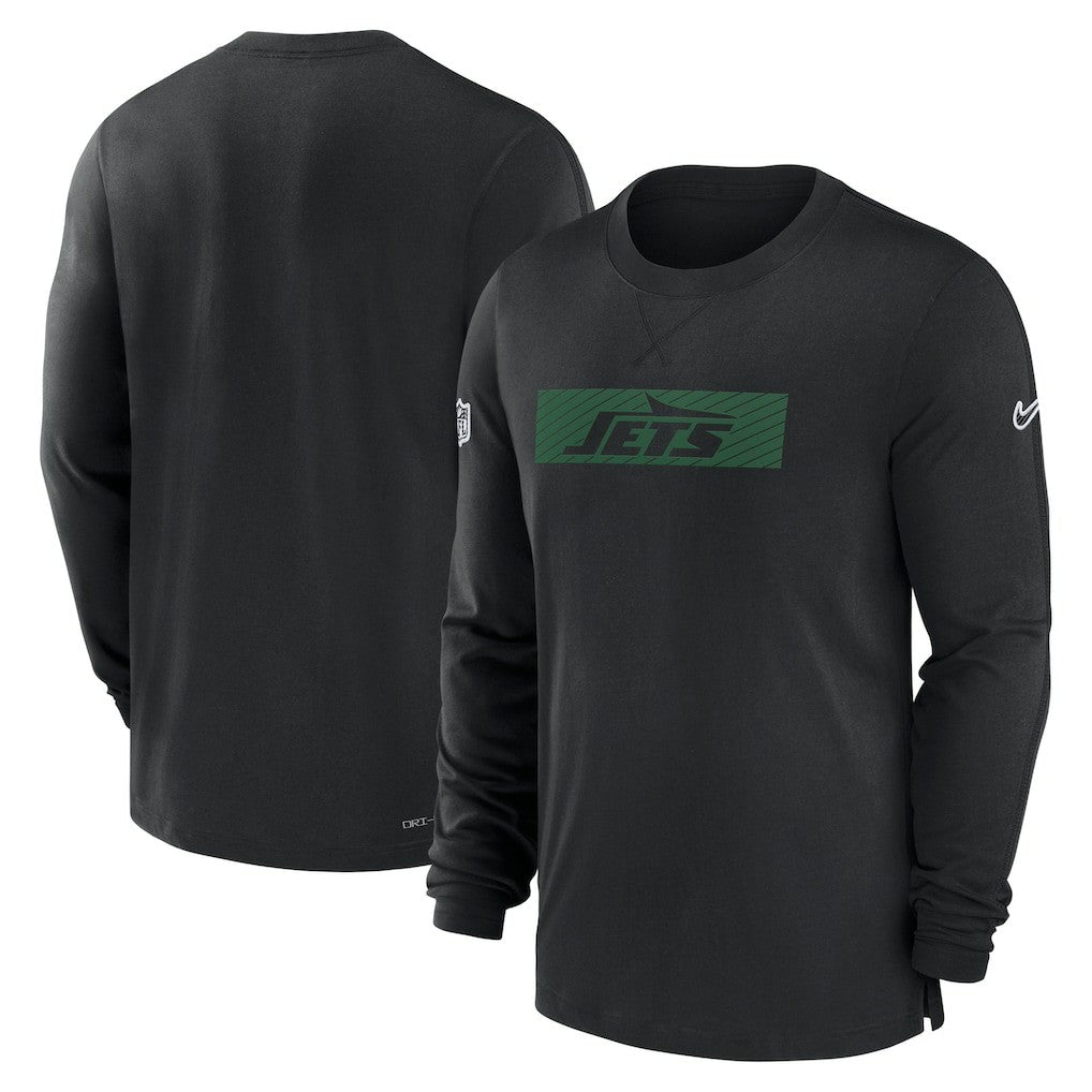 New York Jets Sideline Player Performance Long Sleeve T-Shirt - Black - Nike