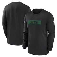 New York Jets Sideline Player Performance Long Sleeve T-Shirt - Black - Nike