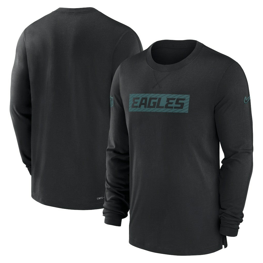 Philadelphia Eagles Sideline Player Performance Long Sleeve T-Shirt - Black - Nike