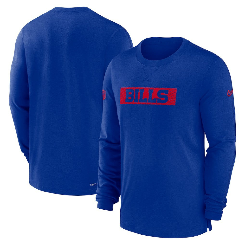 Buffalo Bills Sideline Player Performance Long Sleeve T-Shirt - Royal - Nike