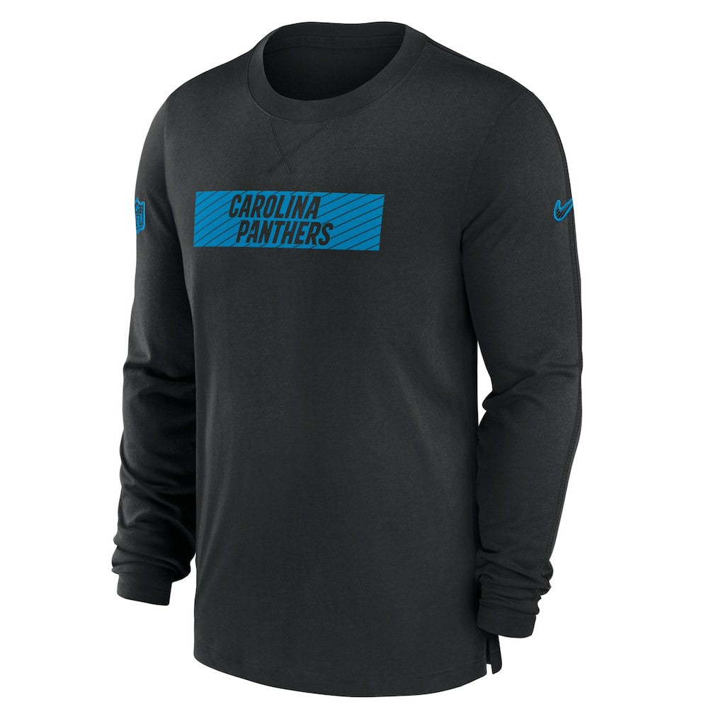 Carolina Panthers Sideline Player Performance Long Sleeve T-Shirt - Black - Nike