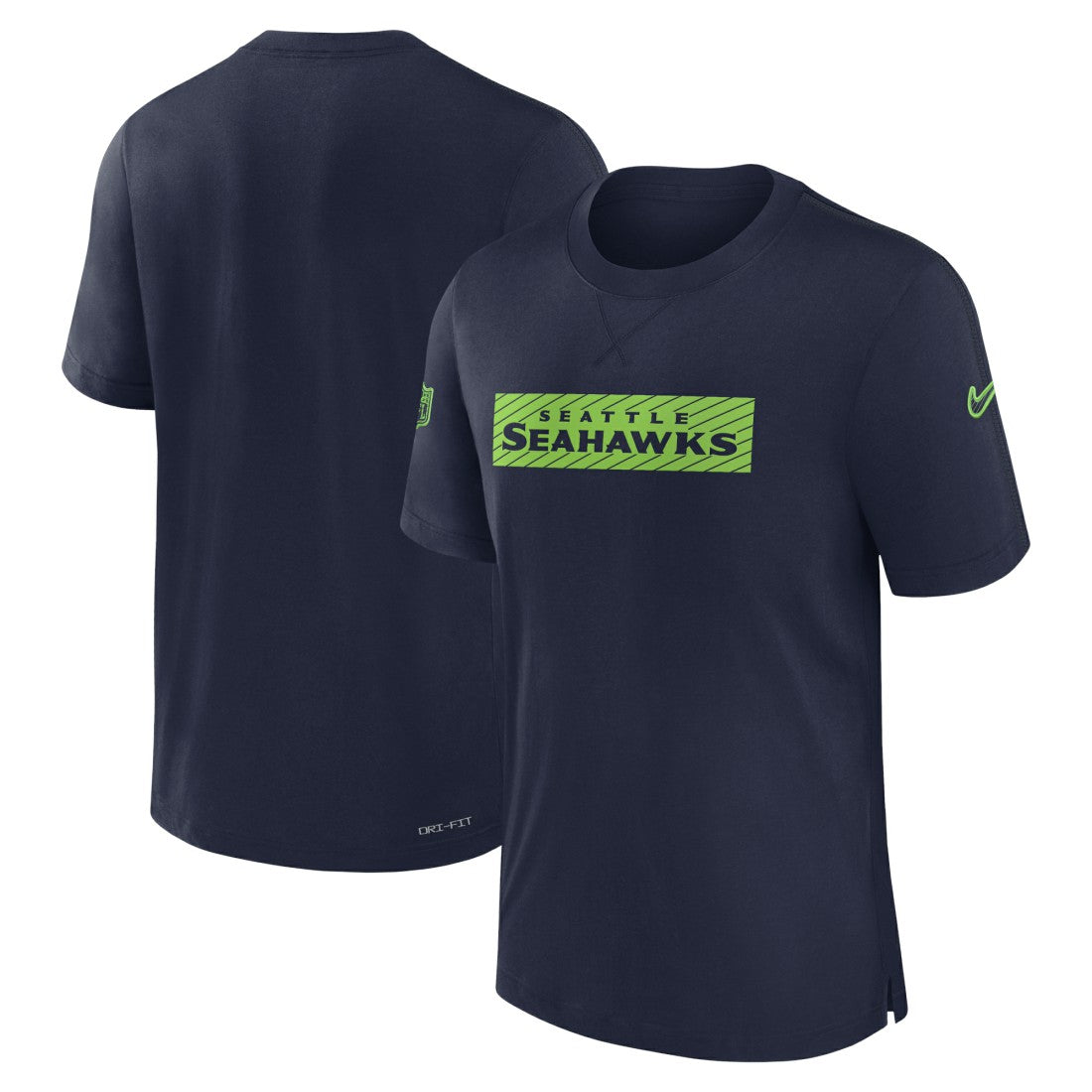 Seattle Seahawks Sideline Player Performance T-Shirt - College Navy - Nike