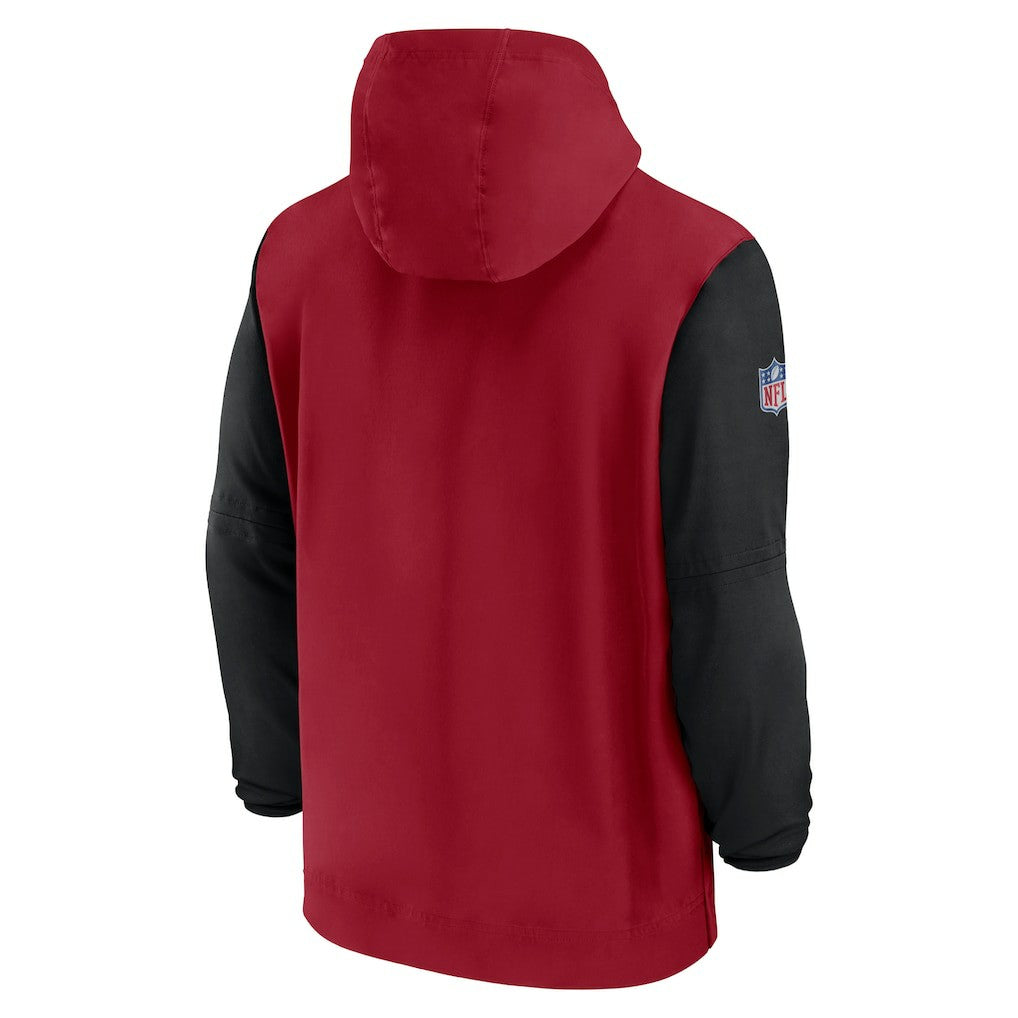 Arizona Cardinals 2024/25 Sideline Pre-Game Player 1/2-Zip Hoodie Jacket - Cardinal/Black - Nike