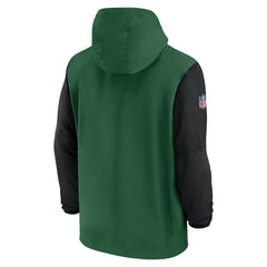New York Jets 2024/25 Sideline Pre-Game Player 1/2-Zip Hoodie Jacket - Green/Black - Nike