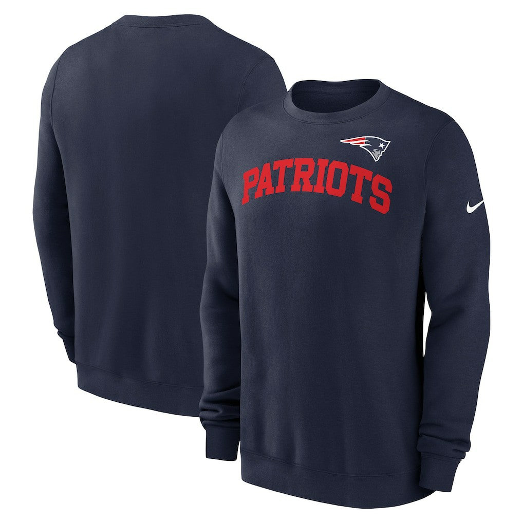 New England Patriots Club Pullover Sweatshirt - Navy - Nike