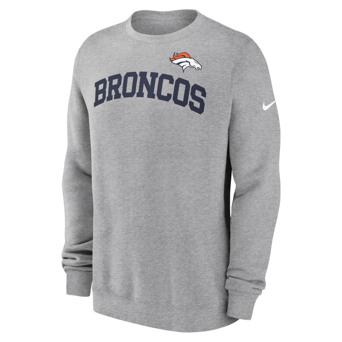 Denver Broncos Club Pullover Sweatshirt - Heather Gray - Nike