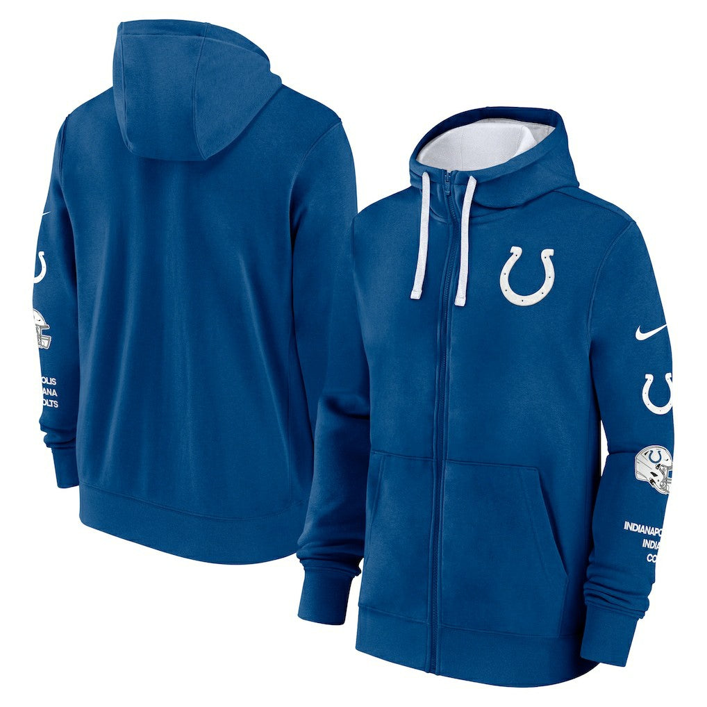 Indianapolis Colts Primetime Club Full-Zip Hoodie - Royal - Nike