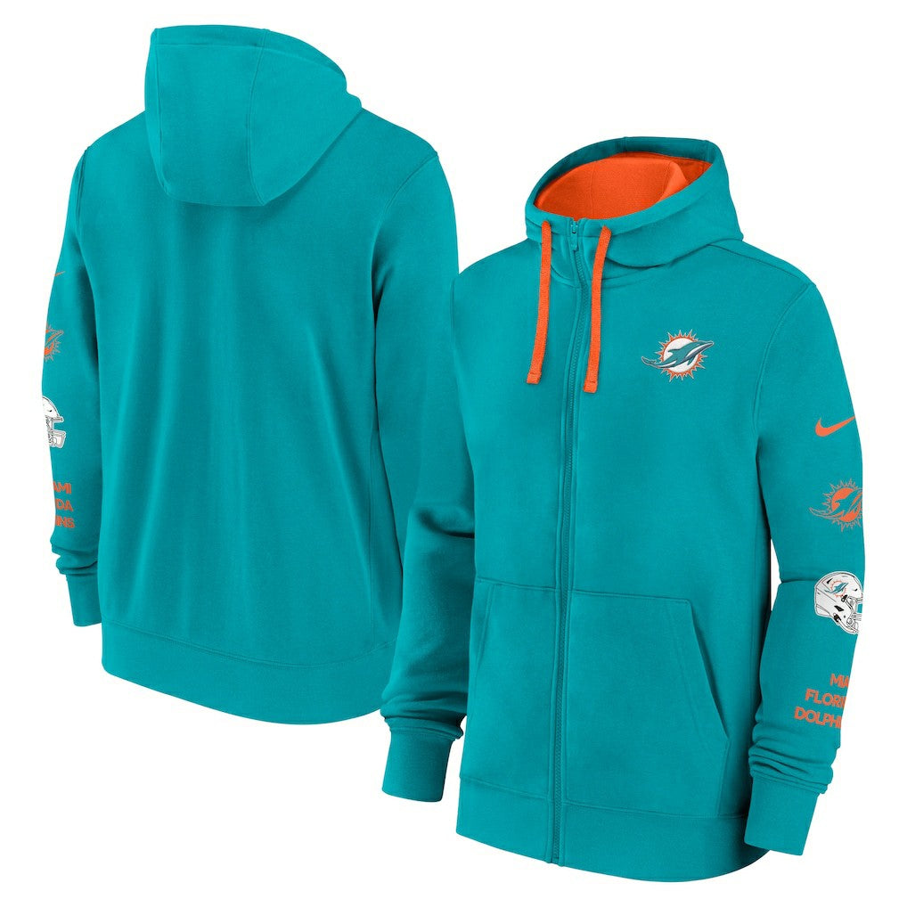 Miami Dolphins Primetime Club Full-Zip Hoodie - Aqua - Nike