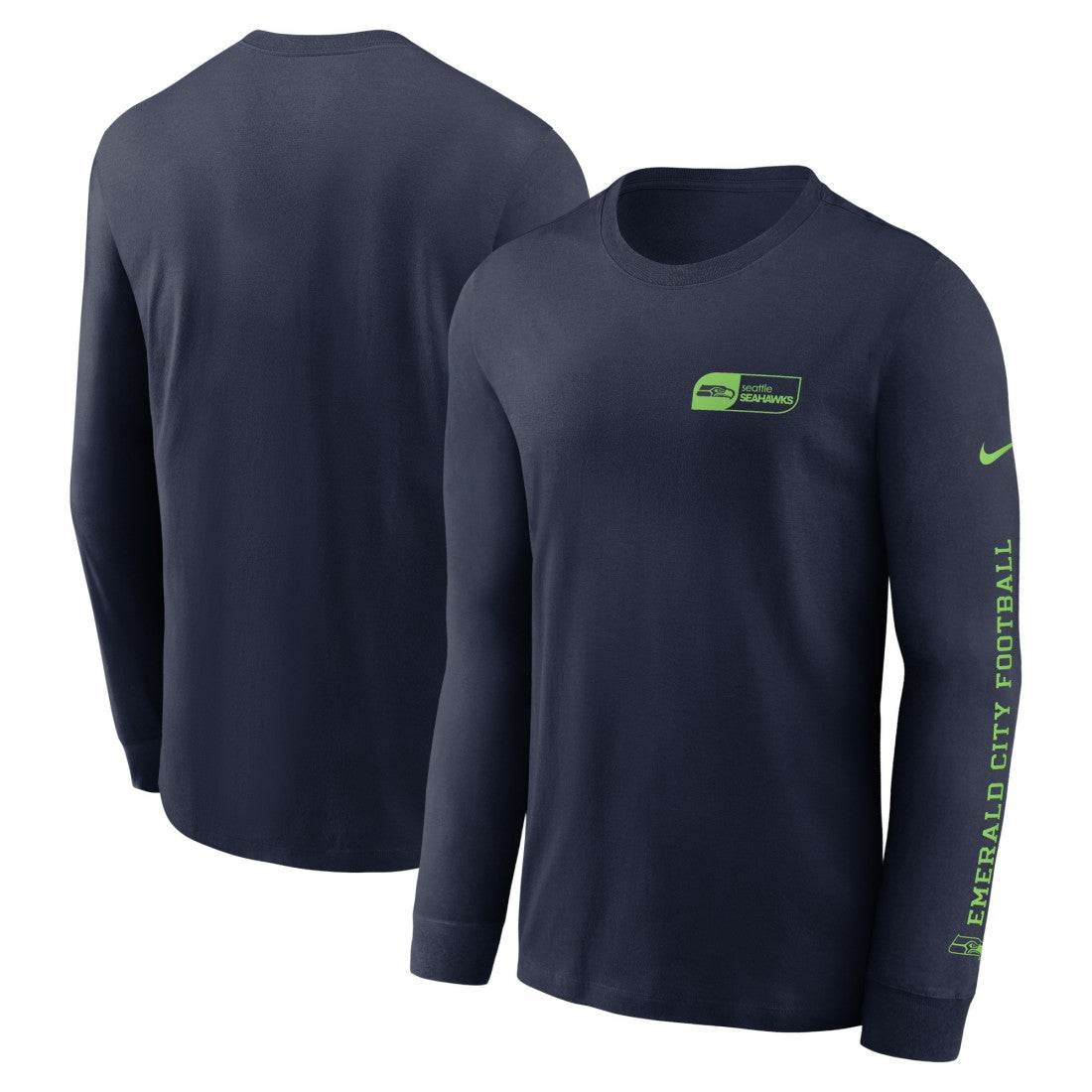 Seattle Seahawks All Out Long Sleeve T-Shirt - College Navy - Nike