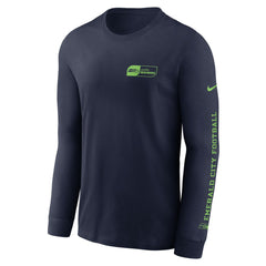 Seattle Seahawks All Out Long Sleeve T-Shirt - College Navy - Nike