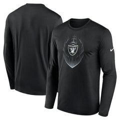 Las Vegas Raiders Icon Legend Performance Long Sleeve T-Shirt - Black - Nike