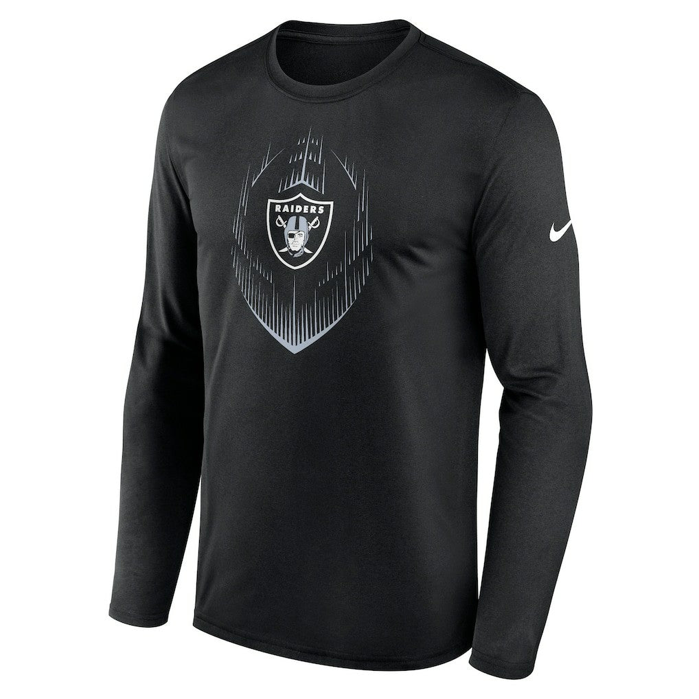 Las Vegas Raiders Icon Legend Performance Long Sleeve T-Shirt - Black - Nike