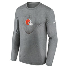 Cleveland Browns Icon Legend Performance Long Sleeve T-Shirt - Heather Gray - Nike